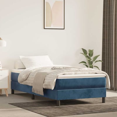 vidaXL - Pocketveringmatras - medium - 80x210x20 - cm - fluweel - donkerblauw