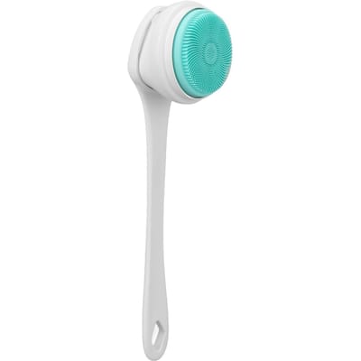 Volautomatische elektrische badborstel met lange handgreep douche rugborstel voor ouderen zwangere vrouwen white