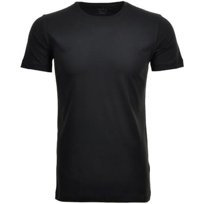 Ragman T-Shirt Fine Single Jersey Round Neck 2Pack Body Fit Zwart / male