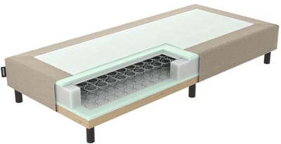 Mörgenn Ideal Boxspring - Losse Box - Luxe Bonellvering - Hotelkwaliteit - Taupe - 60x200 cm - 20cm hoog