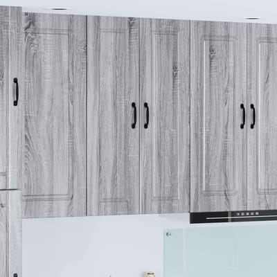 vidaXL - Wandkast - PORTO - Grijs - Sonoma - 30 - x - 31 - x - 100 - cm - Bewerkt - hout