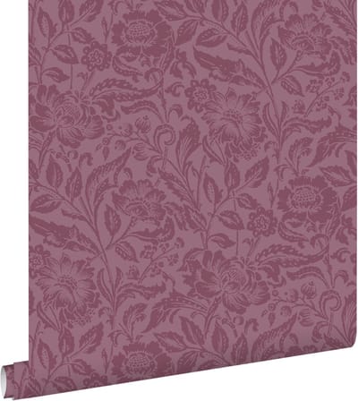 ESTAhome behang vintage bloemen aubergine paars - 50 x 900 cm - 131683