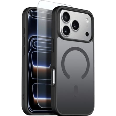 Northjo 2-in-1 iPhone 17 Pro Hoesje – Shockproof, MagSafe + Screenprotector Zwart