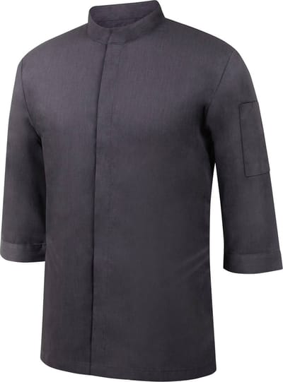 Professional Koksjack, polyester/katoen, 3/4-mouwen, denimlook, voor heren, maat S, zwart
