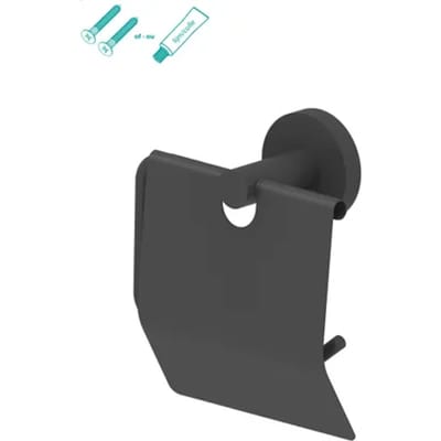 Aquavive Toiletrolhouder - Rvs - Met Klep - Zwart