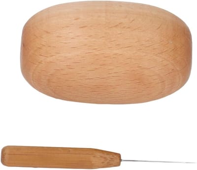 Houten Stopei - Stopbenodigdheid Set - Kleding Repareren - Ergonomisch Ontwerp - 6 cm Ei - Houtkleur