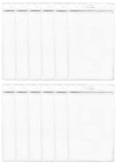Transparante Extra Grote Badge Houders voor Paspoort, Contant, Vliegtuigticket en Credit Card - 12 Stuks