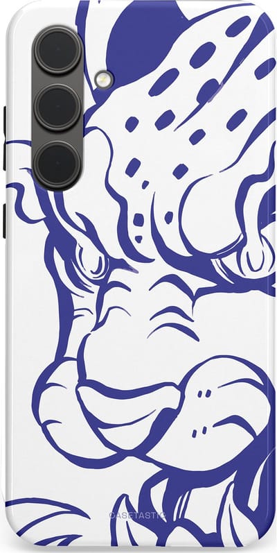 Casetastic Hoesje Geschikt voor Samsung S24 Plus - Stijlvolle Beschermende Duo-layer Case - Blauwe Panter Hoofd