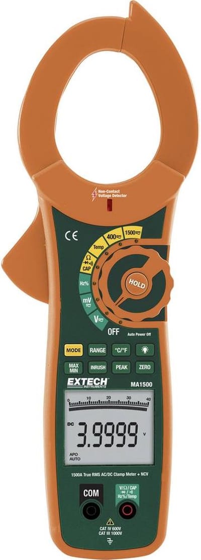 Extech MA1500 - stroomtang - multimeter - digitaal CAT III 1000 V, CAT IV 600 V Weergave (counts): 40000