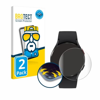 BROTECT - Screenprotector voor Samsung Galaxy Watch 4 (40mm) - Folie Beschermfolie transparant volledig dekking - 2 Stuks