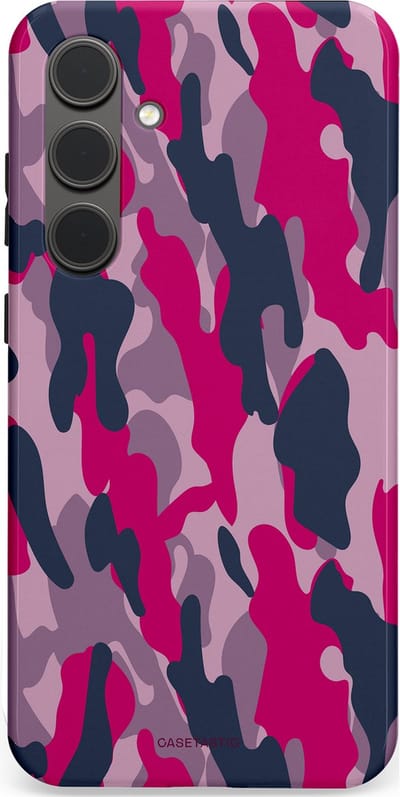 Casetastic hoesje geschikt voor Samsung Galaxy S24 Plus - Dubbellaagse bescherming - Urban Pink Camo - Fashion Case - Lila Roze Donkergrijs Grijs