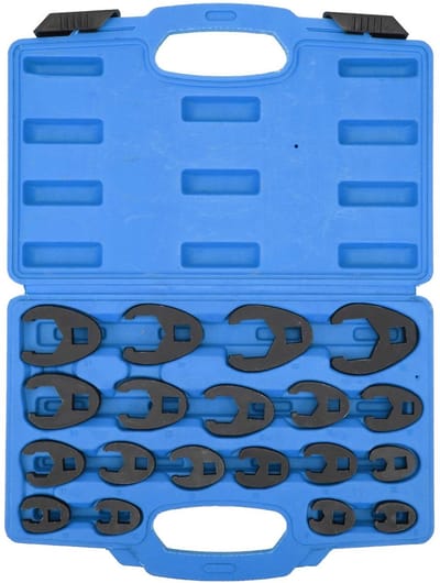 Dailygoods- Ringsteeksleutelset 19-delig - Professionele Metrische Sleutels 8-32mm - Ratchet/Verlengstukken - Hoogwaardig CR-MO Staal - Ideaal voor Verborgen Bevestigingen - Steeksleutelset