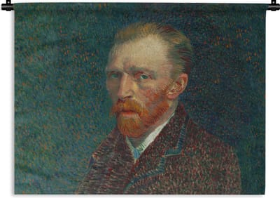 Wandkleed - Wanddoek - Kunst - Van Gogh - Oude meesters - Zelfportret - 120x90 cm - Wandtapijt