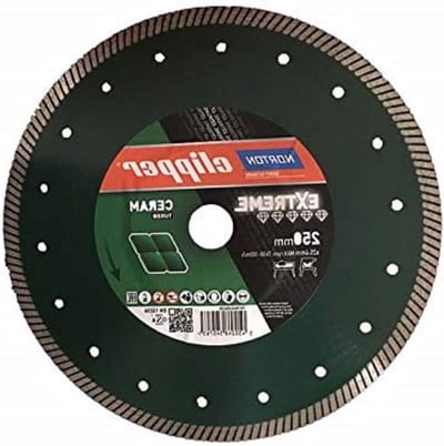 Slijpschijf Steen - Diamantschijf Tegel - Nauwkeurig Zagen - Doorlopende Snijrand - 250 mm Diameter - Zwart