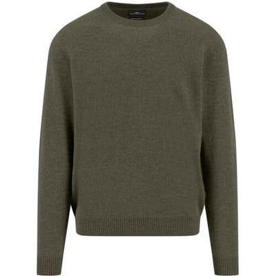 Fynch-Hatton Trui O-Neck Solid Color Cashmere Donker Khaki / male