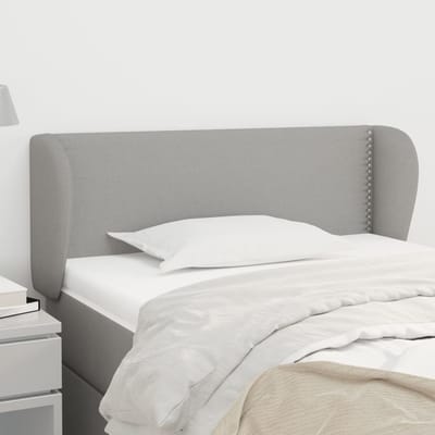 vidaXL - Hoofdbord - met - randen - 93x23x78/88 - cm - stof - lichtgrijs