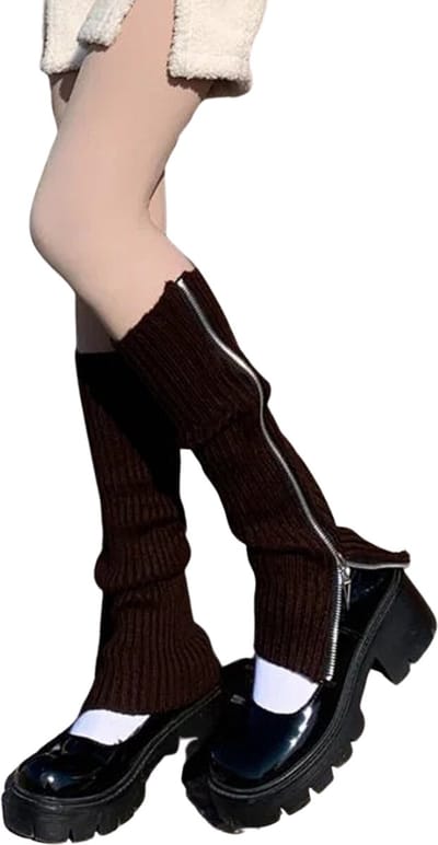 Livano Beenwarmers - Dames - Overknee - Ballet - Wol - Kniekousen - Leg Warmers - Warm - Met Rits - Koffie