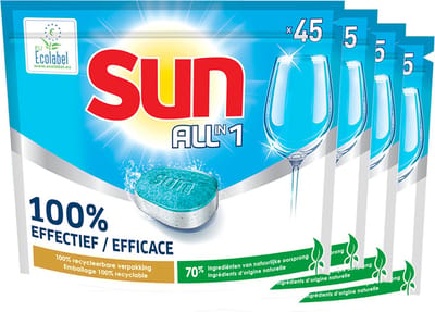 Sun All-in One - Vaatwastabletten - Regular - 180 capsules - 180 Vaatwastabletten - Voordeelverpakking