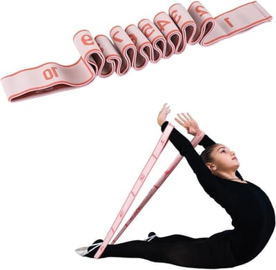 Verstelbare Yoga Stretching Band met 10 Lussen, Ideaal voor Pilates, Dans en Gymnastiek Training