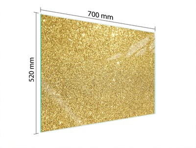 TMK ArtDeko - Glazen Beschermplaat - 70x52 cm - Gouden Kleur - Veilig en Praktisch