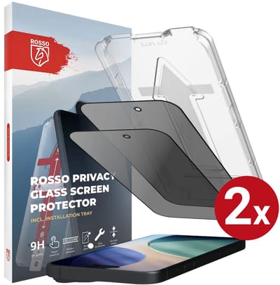 Rosso Privacy Screen Protector Geschikt voor Apple iPhone Air - 9H Gehard Glas - Installatietray - Case Friendly Tempered Glass - Stofvrij - Eenvoudige Installatie - 2-Pack