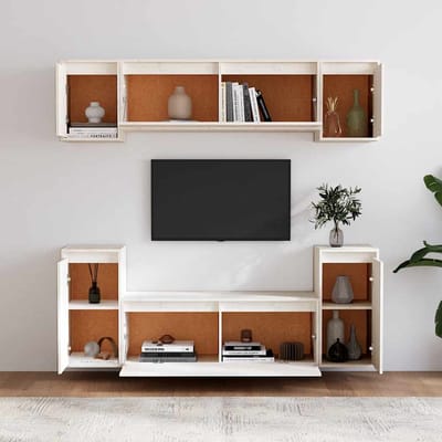 vidaXL - Tv-meubelen - 6 - st - massief - grenenhout - wit