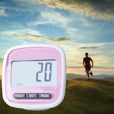 Stappenteller - Pedometer Fitness Tracker - Activiteit Meten - 3D Assensor - 50x50x25 mm - Roze