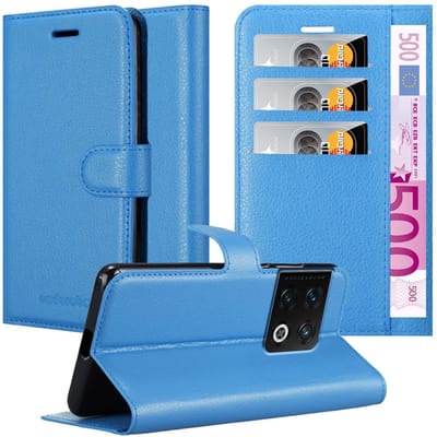 Cadorabo Hoesje geschikt voor OnePlus 10 PRO 5G in PASTEL BLAUW - Beschermhoes met magnetische sluiting, standfunctie en kaartvakje Book Case Cover Etui