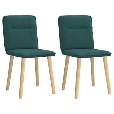 vidaXL Eetkamerstoelen 2 st stof donkergroen