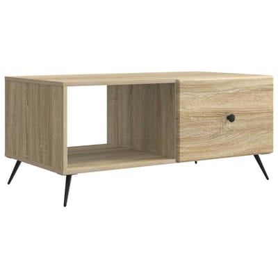vidaXL - Salontafel - Sonoma - Eiken - 90 - x - 50 - x - 40 - cm - Bewerkt - hout