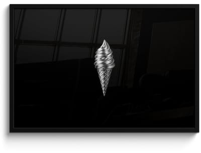 Poster in lijst - Fotolijst 90x60 cm - Posters - Softijs - Realistisch - Futuristisch - Posterlijst zwart - Decoratie - Wanddecoratie woonkamer - Muurdecoratie slaapkamer