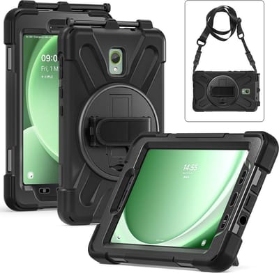 Tablethoes geschikt voor Samsung Galaxy Tab Active 3 / Tab Active 5 Hoesje - Heavy Duty Case met Schouderstrap - Zwart