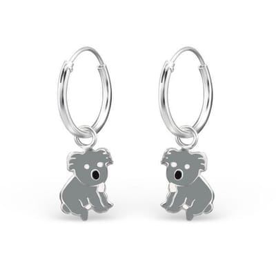 Princess Oorbellen Koala L - Zilver E-Coating - Dier - ∅9mm