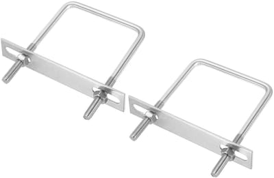 Set van 2 vierkante U-bouten M8 x 80 x 120 mm van roestvrij staal 304 met platen en moeren voor ski boot aanhanger en bevestigingsmateriaal