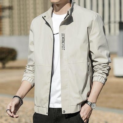 Jas Jas Herenjas Heren Lente en Herfst Trendy Merk Kleding Herenkleding Jong en Middelbare Leeftijd Sport en Vrije Tijd 4XL white