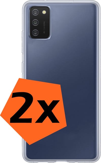 Hoes - 2 Stuks - Geschikt voor Samsung Galaxy A03s - Sterk & Shockproof - Case Siliconen - Back Cover - Telefoon Hoes - Transparant