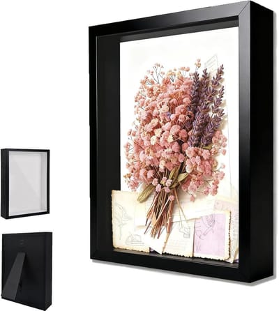 Diepe Galerij Fotolijst 20x25 cm Zwart - Voor 3D Objecten, Souvenirs & Foto's - Muur en Standaard