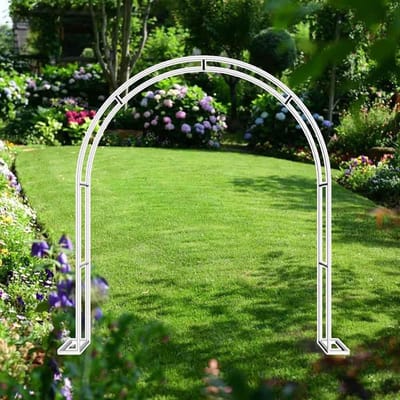 Metalen Tuinboog - Rozenboog Decoratie - Tuin Entree - Weerbestendig Staal - 3 Meter Breed - Zwart