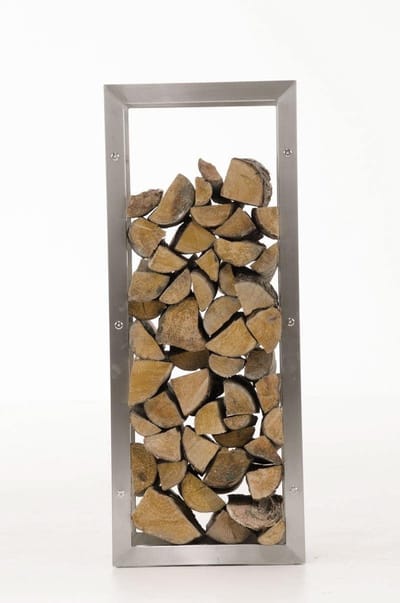 Brandhoutrek - Haardhout Opslag - Haardhout Opslaan - Vloerbescherming - 60x25x150 cm - Roestvrij staal