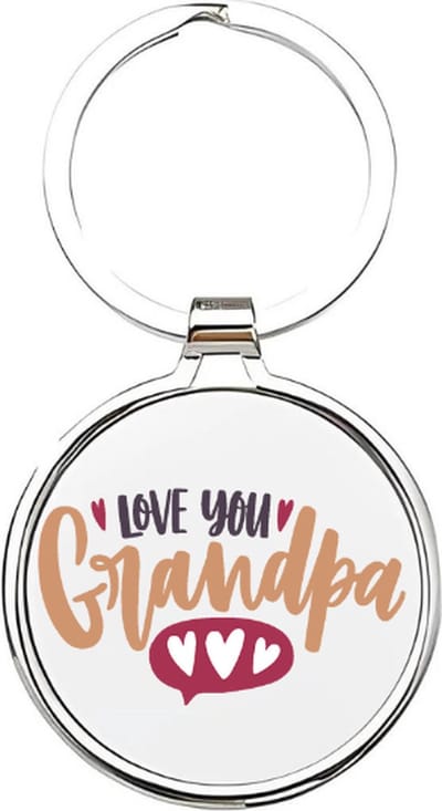 Akyol - Love you grandpa Sleutelhanger - opa - De leukste opa - Opa sleutelhanger - grootvader sleutelhanger - Sleutelhanger voor opa - Familie sleutelhanger - verjaardagscadeautje - cadeau voor opa - grandfather - Pake - 4 x 7,5 CM
