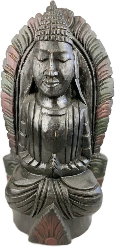Houten buddha / Handgemaakt houten beeld / Indonesisch beeld