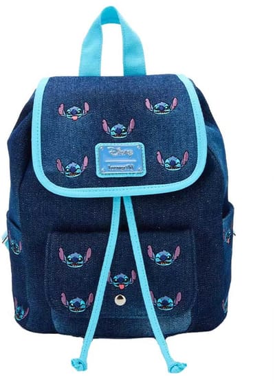 Disney Loungefly Backpack Stitch Embroidered Denim
