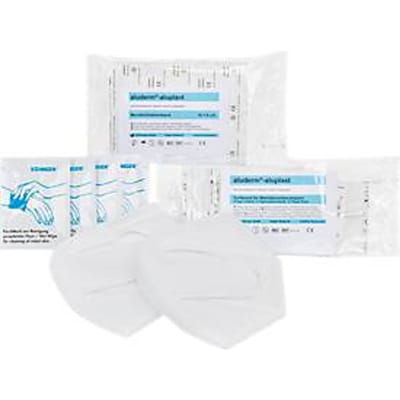 Aanvullende eerstehulpset Söhngen® volgens DIN 13157, 48 stuks, verbanden, vochtige doekjes & FFP2 maskers, wit