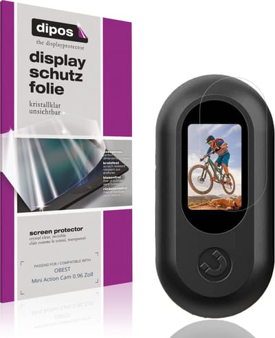 dipos – 4x Beschermfolie geschikt voor OBEST Mini Action Cam 0.96 Zoll | Krasbestendige & heldere Screenprotector Ultra-Thin
