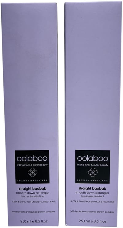 2x Oolaboo Straight Baobab Smooth Down Detangler 250 ml