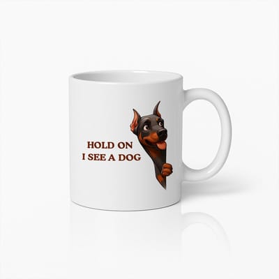 Hondenliefhebber Mok 330ml – “Wacht Even Ik Zie Een Hond” Grappige Koffiebeker – Cadeau voor Huisdiereigenaren & Hondenvrienden