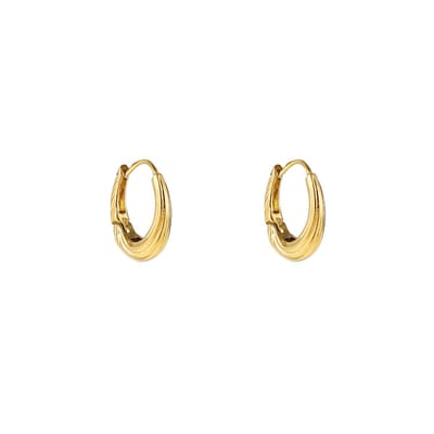 Go Dutch Label Oorringen Medium Striped Drop Hoop Goud