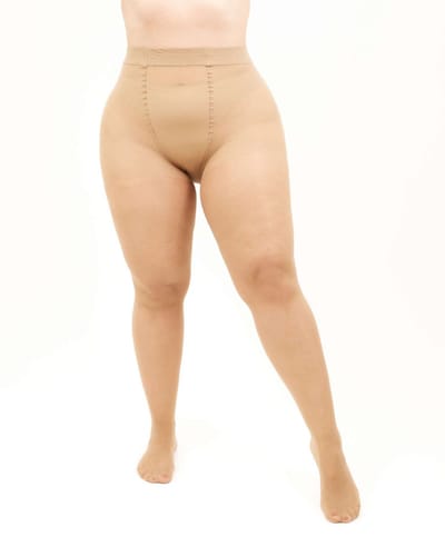 Giulia - Molly 40den (enkel grote maten) Panty speciaal voor dames met kortere benen (multipack) - Beige - XL