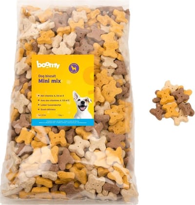 Boomy - Hondensnacks - Krokante hondenkoekjes - Hondensnoepjes - Biscuits - Mini mix - 1,5kg