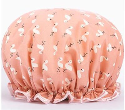 Jumada's - Douchemuts/badmuts - Shower Cap - Waterdicht - Dubbele Laag - Flamingo's - Zalmroze